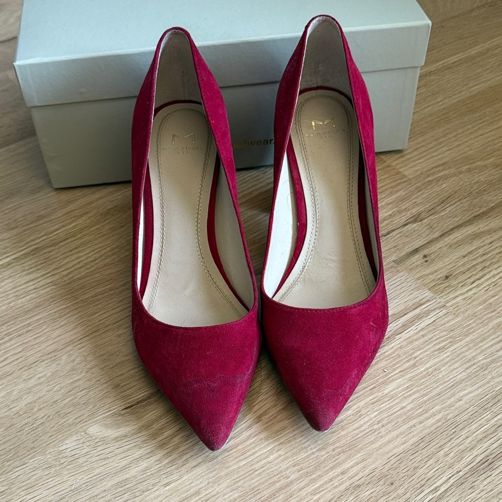 Zala Block Heel Pointy Toe Pumps by Marc Fisher